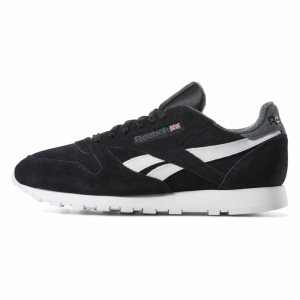 Reebok Classic Leather Turnschuhe Herren - Schwarz/Grau - DE 467-JKW